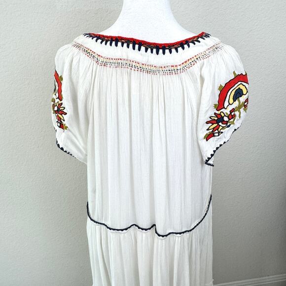 Free People Womens Daisy Fields Maxi Dress Size XS Boho Embroidered Floral White - Picture 8 of 11